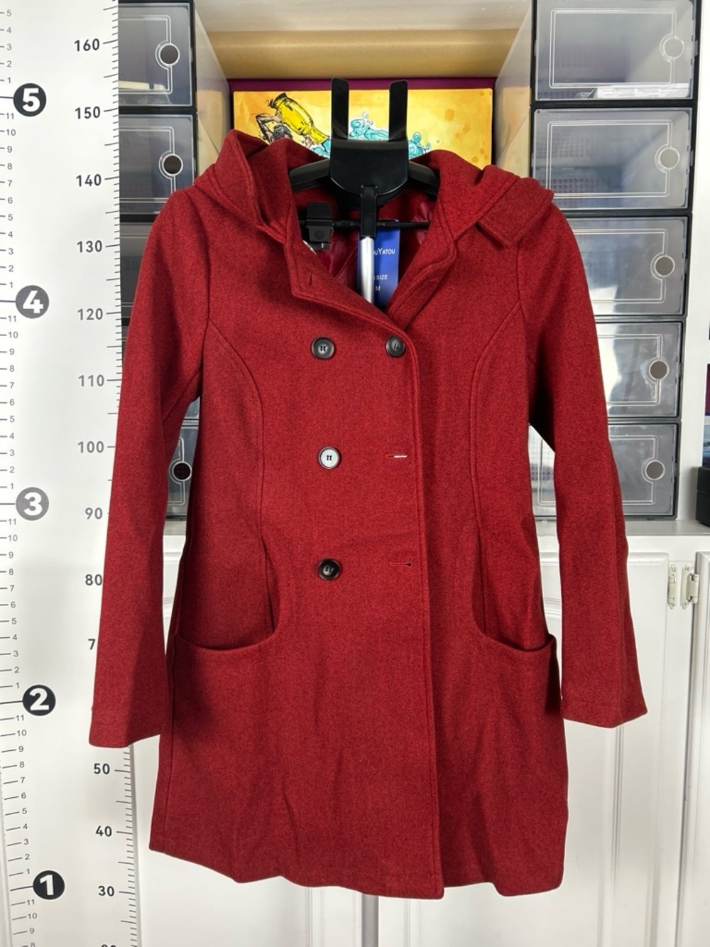 Double Breasted Hooded Pea Coat